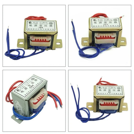 3W 5W 10W 20W 30W 50W 60W 80W 100W Power Transformer Input AC 220V 50HZ Output AC 6V 9V 12V 15V 18V 24V Single/Dual
