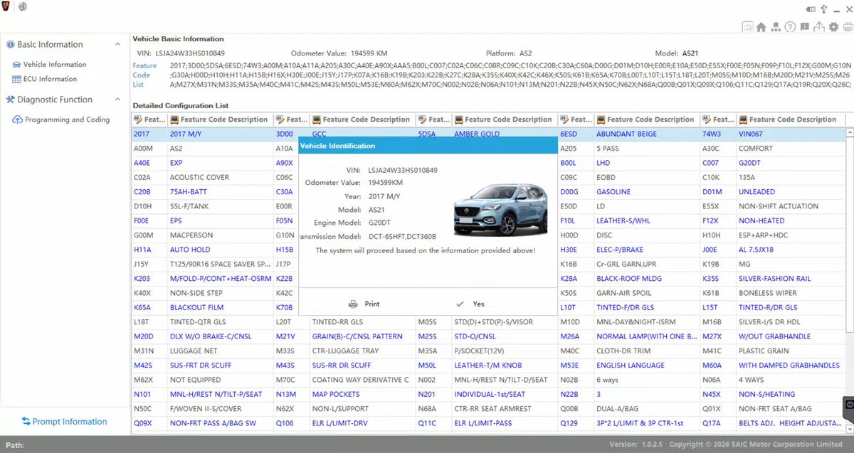One Year Online Login Account for MG SAIC VDS3 Diagnostic Software and SIPS Programming Software