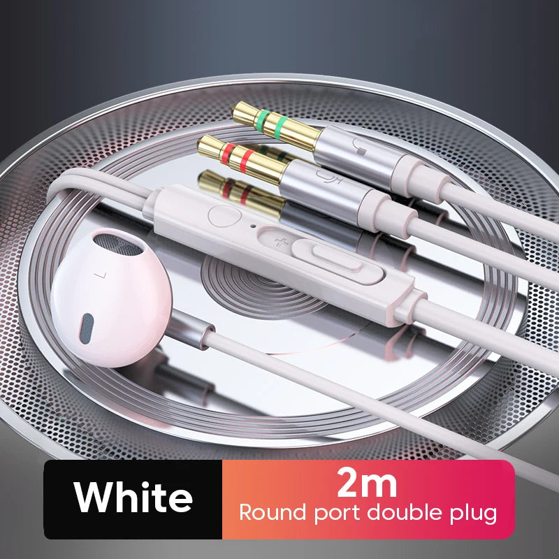 3M/2M Earphones Wired Headphones 3.5mm Audio Microphone Dual Plug For Desktop Computer Headset Gamer PC Earbuds In-Ear Earphone