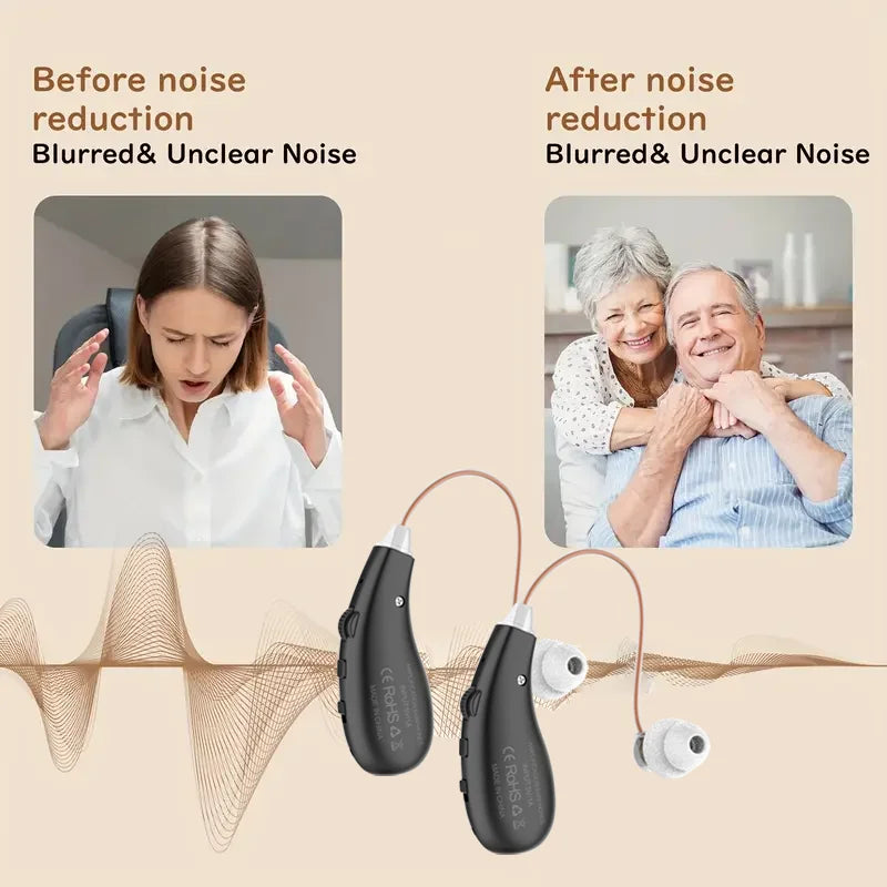2pcs USB Rechargeable Ear Protectors - Enhanced Voice Clarity Headphones with Tangle-Free Cable, Volume Control