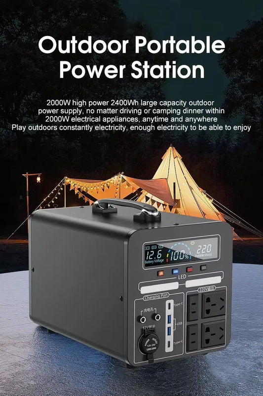 Solar Generator 1000W 700Wh LiFePO4 Power Station with MPPT and Flashlight Pure Sine Wave 110V 220V for Home Camping Portable