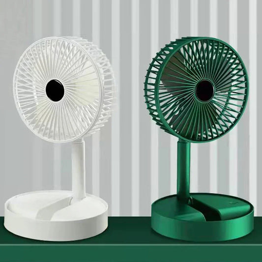 USB Charge Mini Foldable Extendable Fan Long Battery Portable Quiet Cool Fan for Dorm Home Office Indoor Desktop Cooling Gadget