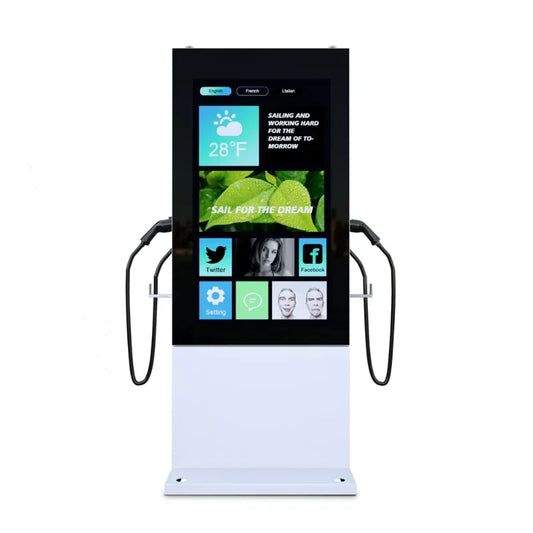Customized Ev Charging Station Portable Environmental Friendly Dc 22Kw Ev Charger Advertising Screen Charging Station for USA