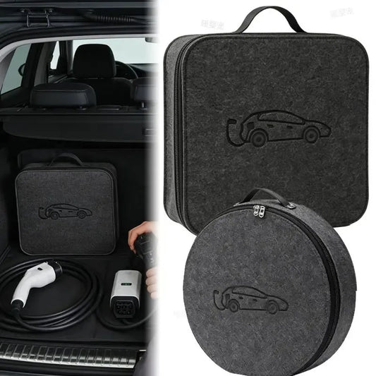 Electric Vehicle Charging Gun Organizer Bag Portable Storage Pouch For New Energy Auto EV Charger Cables And Accessories