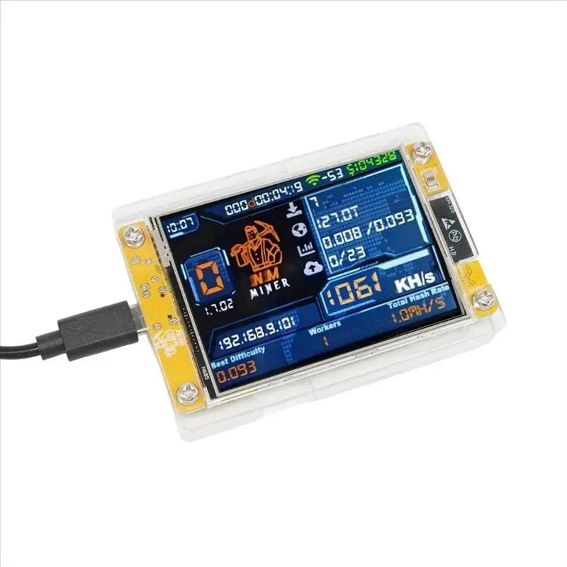 New-1Pc Nerdminer 1060KH/S NMMiner Upgraded Hashrate 2.8 Inch Smart Display Bitcoin Crypto Solo Lottery Miner Nerdminer