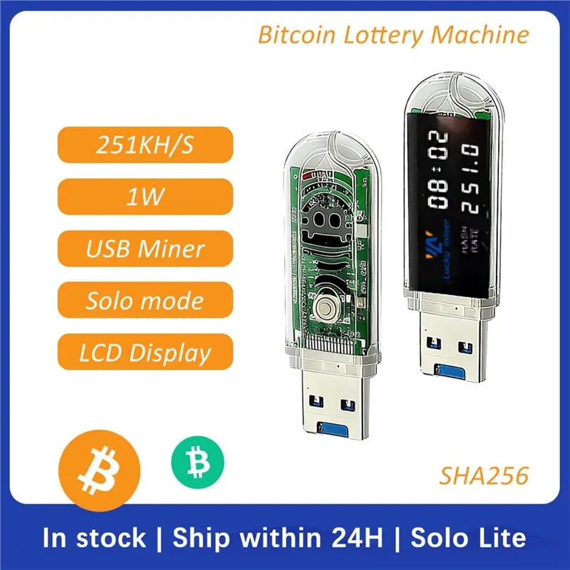 Nerdminer V2 LV03 USB BTC Miner Upgraded Mini Bitcoin 250KH/S Silent ASIC Crypto Miner-N32R