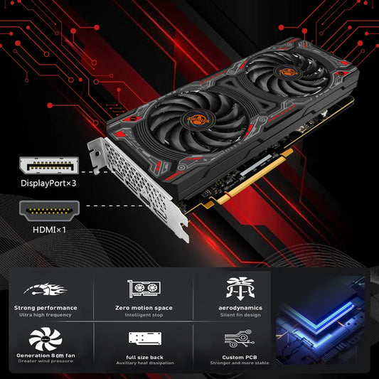 AIBOMAN Graphics card RX5700XT 8GB 256Bit GDDR6 BUSType PCI-E 4.0x16 Computer Assembly Accessories Graphics card