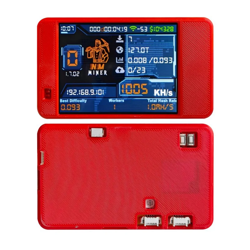 AFOURT-Nmminer Nerdminer Upgrade 992 KH/S Hashrate ESP32-2432S028 2.8Inch Display Colorful Case Bitcoin Solo Lottery Miner C