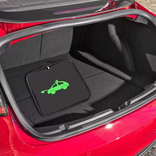 EV Charging Cable Storage Bag Electric Car Charger Box Charging Organizer Jumper Cable Bag Waterproof Fire Retardant Organizer