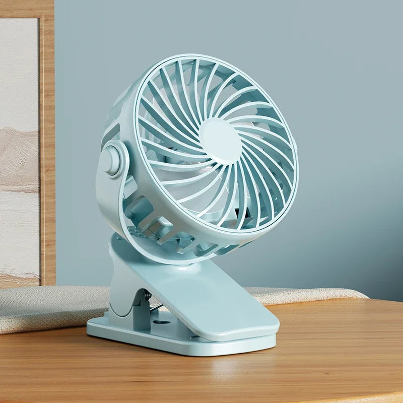 Rechargeable Portable Mini Electric Fan720 °Rotating Hanging Clip Fan Night Light Air Cooler Outdoor Camping Small FanVentilador