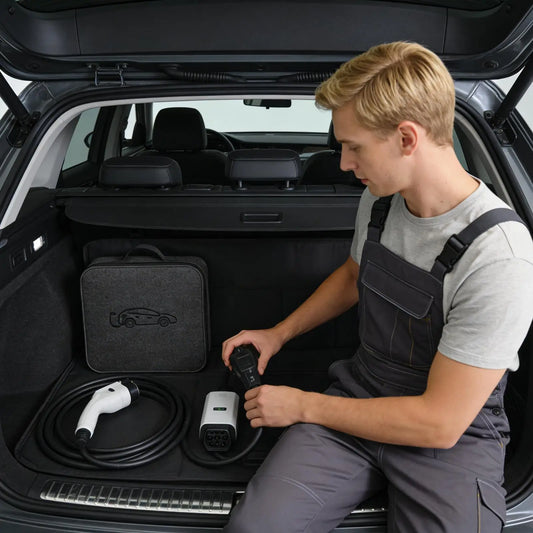 New Energy Vehicle Charging Gun Storage Bag Portable EV Charger Cable Bag Waterproof Auto EV Charging Jumper Storage Bag
