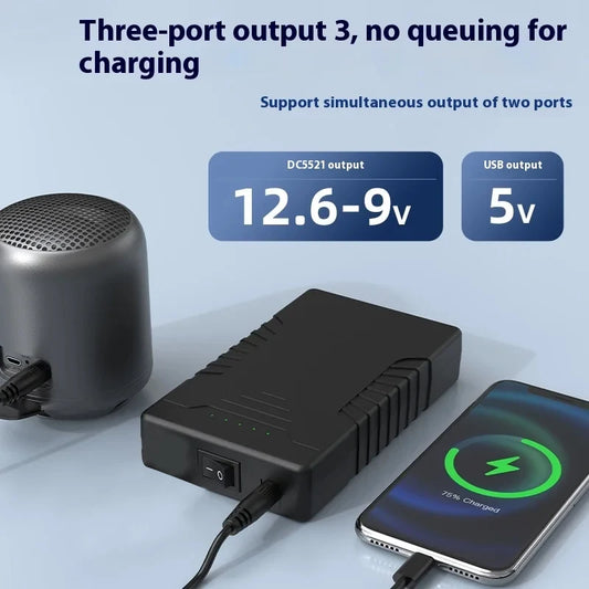 High Quality 12V Lithium Battery Pack 12000mA Large Capacity 5V Mobile Power Supply, Speaker, Air Conditioning Suit,Backup Power