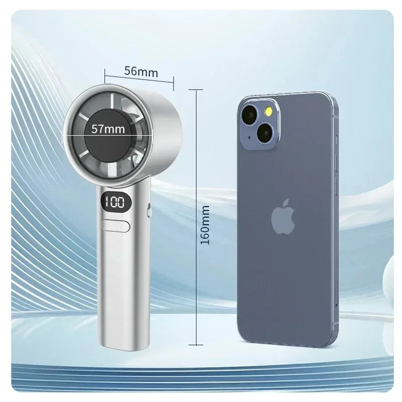 USB Rechargeable Handheld Mini Fan Portable Adjustable Desktop Cooling Fan with 12H Long Battery Life for Office Home Travel