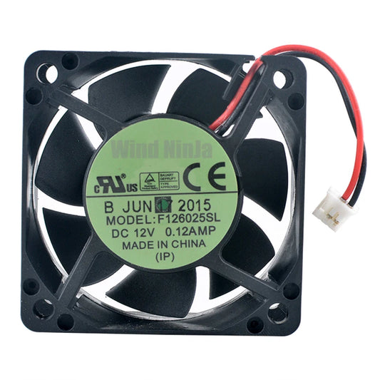 F126025SL 6cm 60mm fan 60x60x25mm DC12V 0.12A 2pin Quiet cooling fan for charger power supply