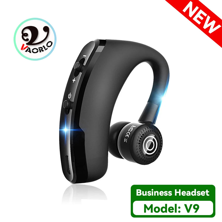 New V8 Wireless Bluetooth Single Earphone With HD Mic Stereo Headset Handsfree Call Business Headphone For Sports Driving Travel