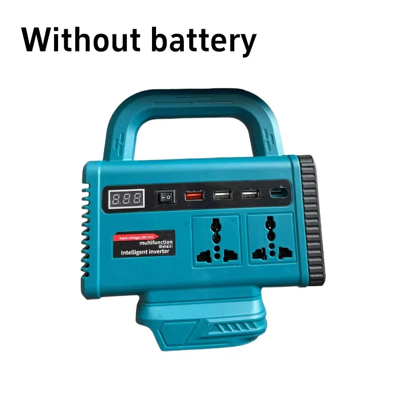 Lithium Battery Portable Inverter Power Station Multi-Function Handheld Generator Light Emergency Backup Power (without battery)