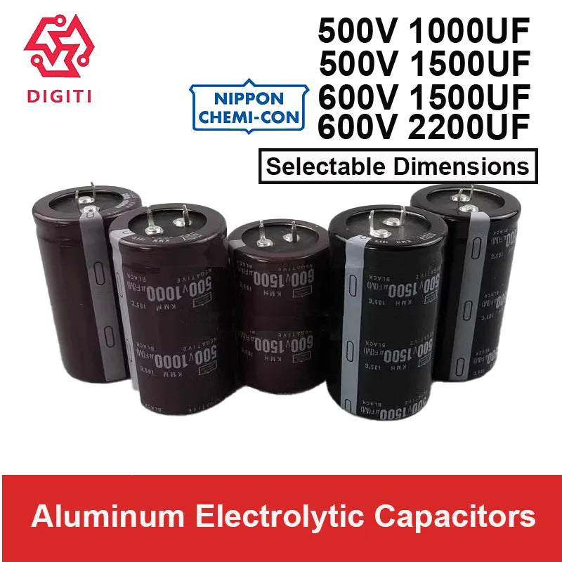 Snap-In Aluminum Electrolytic Capacitors Chemi-Con 500V1000UF 500V1500UF 600V1500UF 600V220UF 25X35 25X50 30X40 30X50 30X60 35X