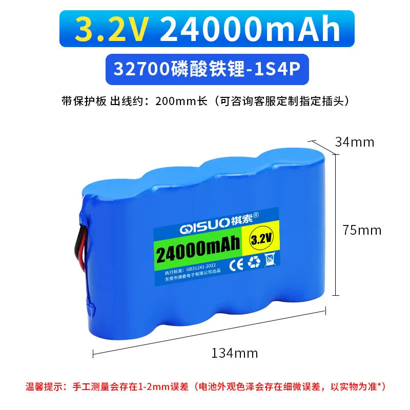 32700 3.2V LiFePO4 Battery Pack 30000mAh Lithium Iron Phosphate Batterie for Solar Street Lights Outdoor Courtyard Lamp Lighting