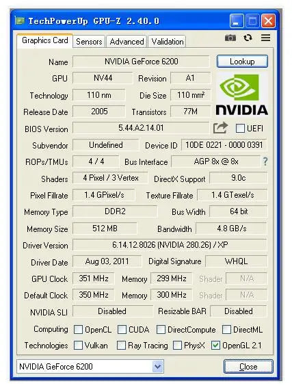 NEW for nVIDIA GeForce fx 6200 512M AGP Video Graphic Card GF6200 DDR2 AGP 8X Card High Quality
