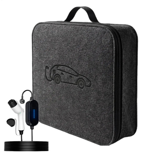 EV Cable Bags Weathproof Felt Charging Cord Electric Car Charger Case Adapters Tools automobile EV Charging Jumper Storage Bag