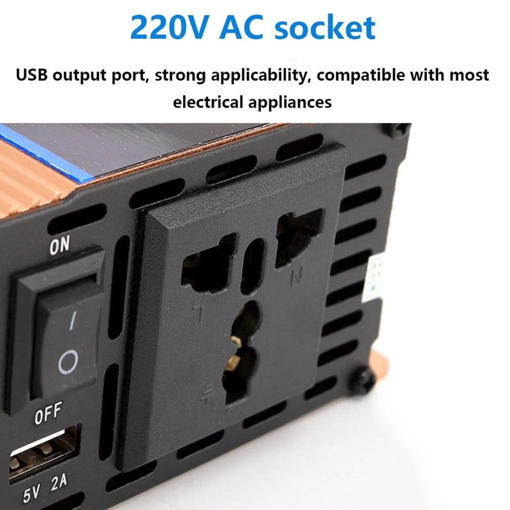 AT21-Multifunctional Power Inverter 12V DC To 220V AC Inverter 1200W Voltage Inverter