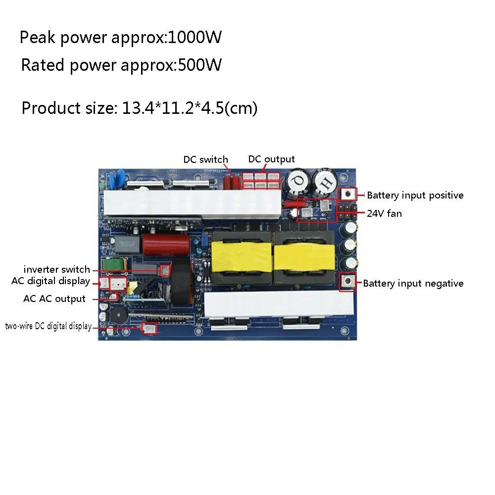 Pure Sine Wave Inverter Motherboard 12V 24V to 220V 1000W 3000W 6000W Transformer Converter Solar Off Grid Power Inverters