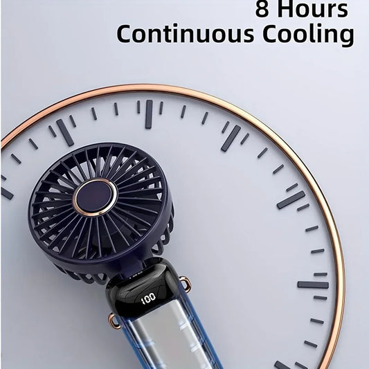 1200mAh Portable Mini Fan With LED USB Battery Fans Rechargeable Cool Cooler Small Foldable Handheld Desk Bedroom Indoor Home