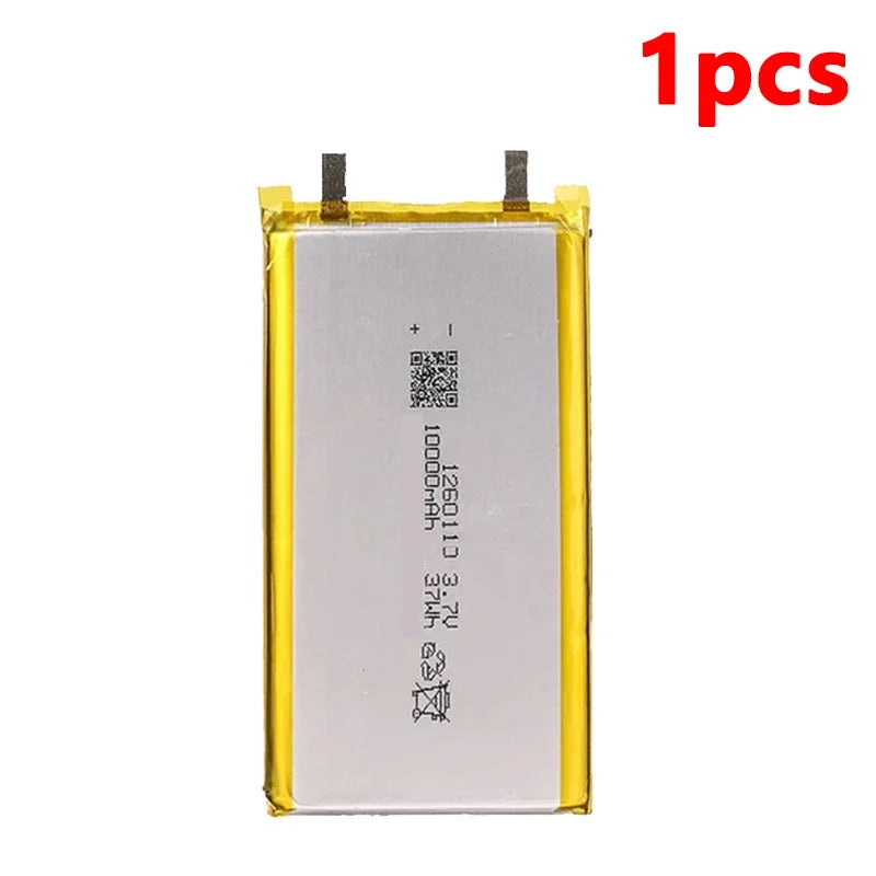 3.7V 10000mAh 1260110 Battery Lithium Polymer Batteries Lipo Li-Po Rechargeable Cells for Power Bank Laptop Camping Lights Diy