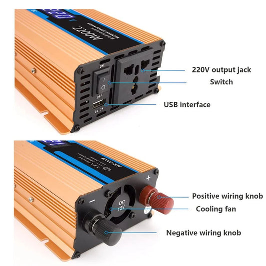 AT21-Multifunctional Power Inverter 12V DC To 220V AC Inverter 1200W Voltage Inverter