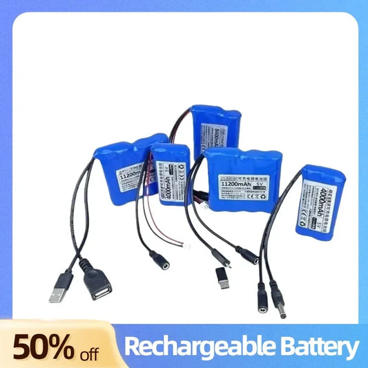 5V 16800mAh Lithium Battery Pack Rechargeable Single Chip Microcomputer for USB Fan 4G Wireless Network Wi-Fi Bluetooth