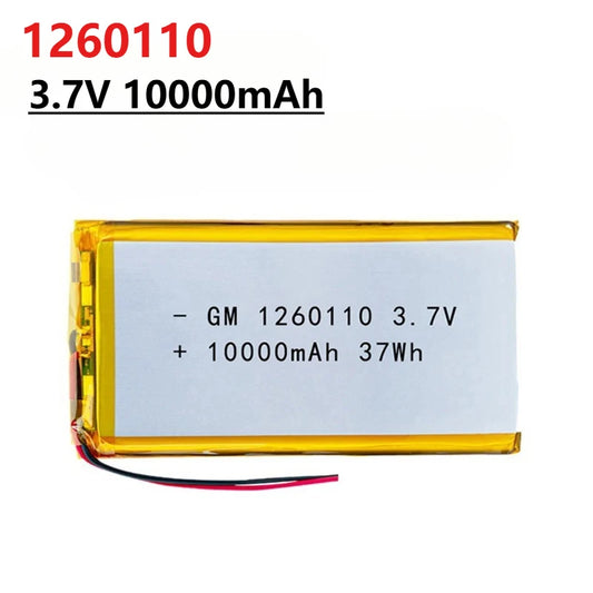 1260110 Battery 10000mAh 3.7V High Power Polymer Lithium for Power Bank GPS High Capacity 100% Real Capacity Lithium Batteries