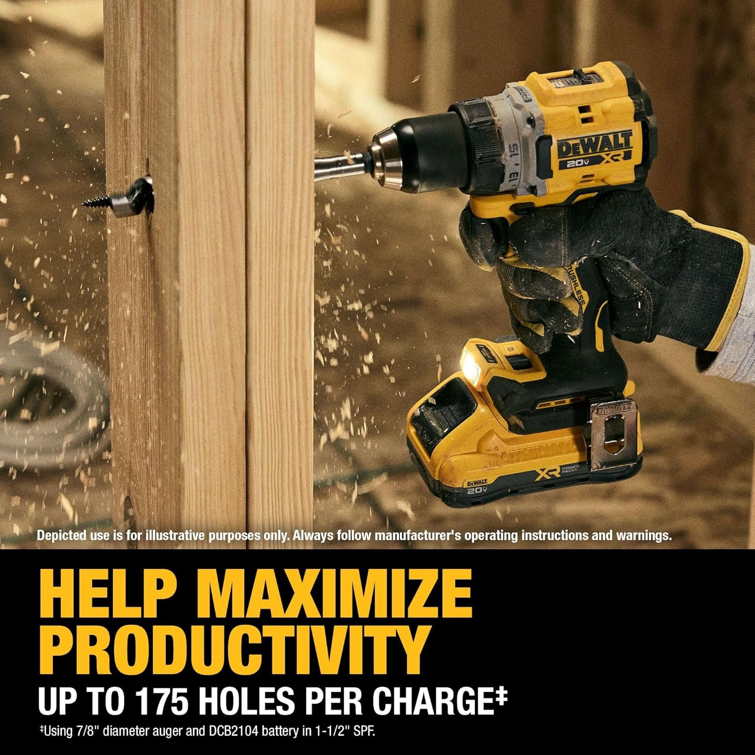 DEWALT 20V MAX XR Brushless Cordless 1/2 In. Drill Driver Kit with DEWALT POWERPACK Batteries and Charger (DCD801QQ2)