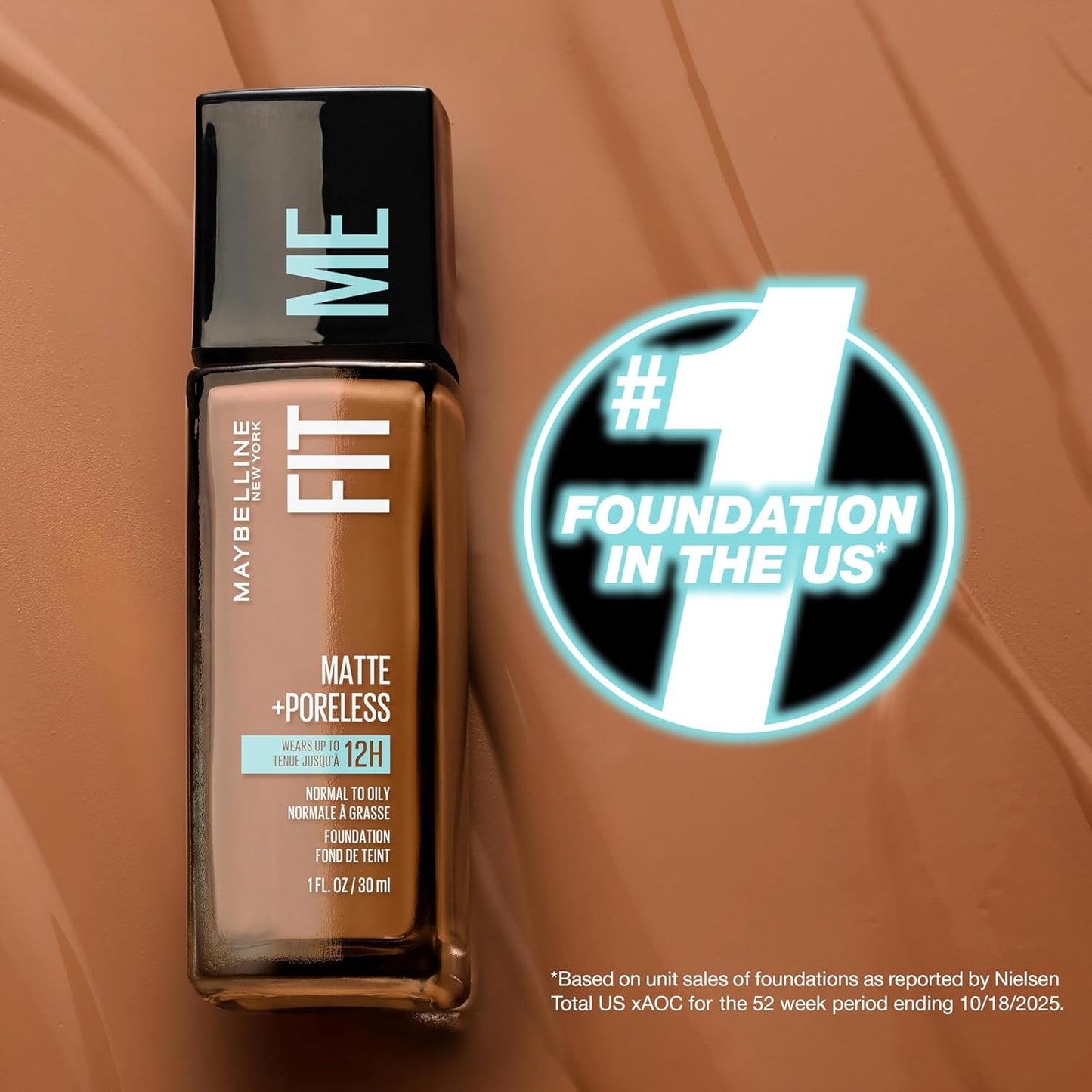 Maybelline Fit Me Matte + Poreless Liquid Oil-Free Foundation Makeup, Classic Ivory, 1 Count (Packaging May Vary)