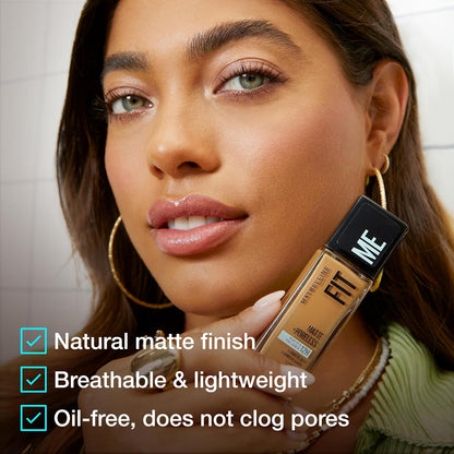 Maybelline Fit Me Matte + Poreless Liquid Oil-Free Foundation Makeup, Classic Ivory, 1 Count (Packaging May Vary)