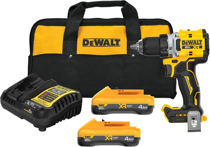 DEWALT 20V MAX XR Brushless Cordless 1/2 In. Drill Driver Kit with DEWALT POWERPACK Batteries and Charger (DCD801QQ2)
