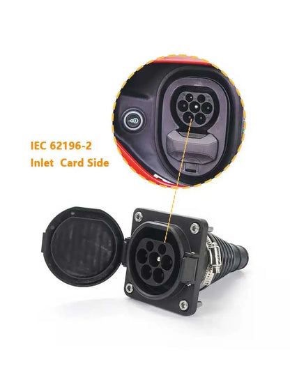 Erobot Electric Vehicle Cars Charging Evse Type 2 EV Inlet Sockets 16A-32A 1P 3 Phase For IEC 62196-2 EV Charger Adaptor Plug