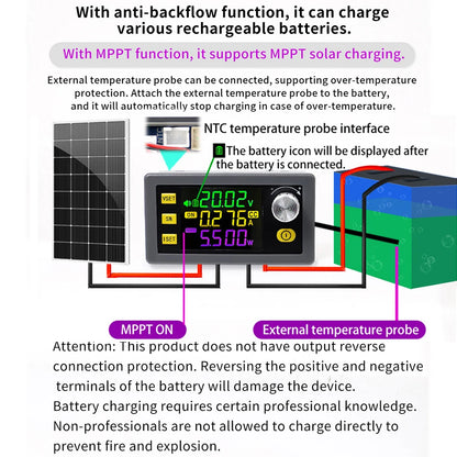 60/120/150W Buck Boost Converter Adjustable Regulated Power Supply Input Constant Voltage Constant Current Solar Charging Module