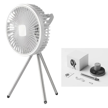 Portable 1200mAh Rechargeable Camping Fan Wireless Desktop Ceiling Circulator with Power Bank Function Electric Fan with Light f