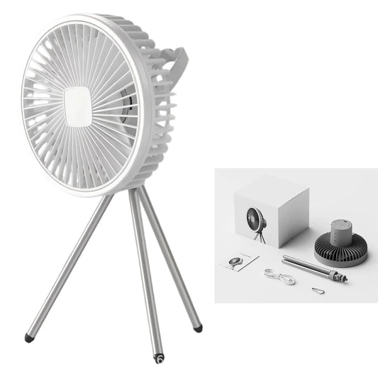 Portable 1200mAh Rechargeable Camping Fan Wireless Desktop Ceiling Circulator with Power Bank Function Electric Fan with Light f