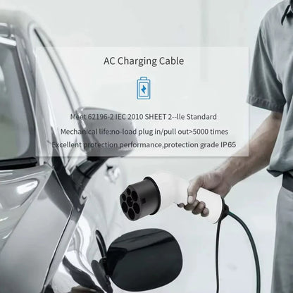 Type2 To Type2 Portable 5M EV Charging Cable 32/16A 3.5/7/11/22KW For EV Cars Full Length 5M With Public Charging Stations
