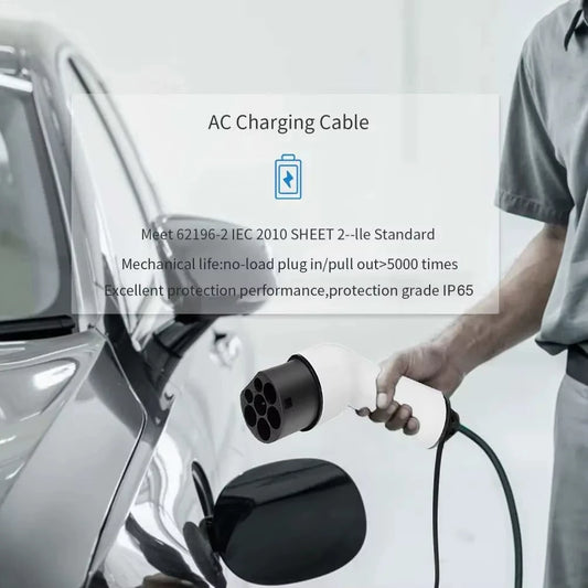 Type2 To Type2 Portable 5M EV Charging Cable 32/16A 3.5/7/11/22KW For EV Cars Full Length 5M With Public Charging Stations