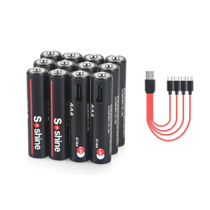 Soshine AA and AAA Li-ion Rechargeable Batteries USB Lithium 1.5V AA 2600mWh 3500mwh 4200mwh +1.5V AAA 600mwh 1100mWh Battery