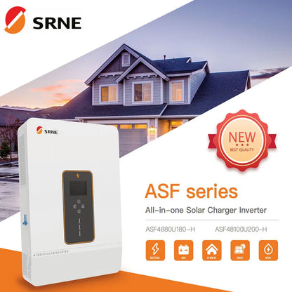 SRNE Hybrid Solar Inverter 8/10KW Max PV 500V 48V To 110/240VAC Suppor Split-phase/single-phase Dual MPPT Max 22A Charge Current
