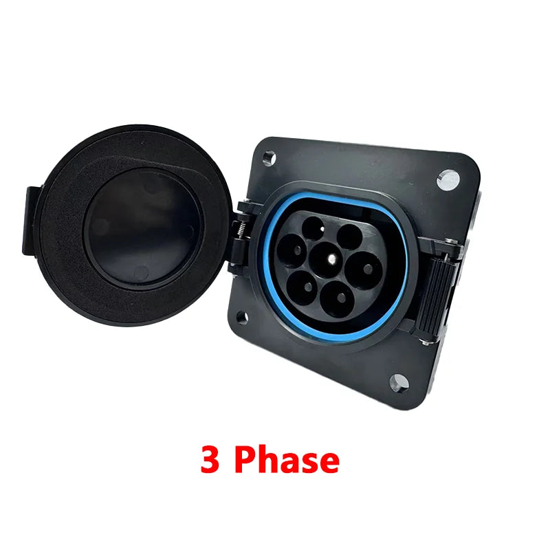 Erobot Electric Vehicle Cars Charging Evse Type 2 EV Inlet Sockets 16A-32A 1P 3 Phase For IEC 62196-2 EV Charger Adaptor Plug