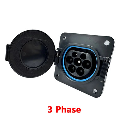 Erobot Electric Vehicle Cars Charging Evse Type 2 EV Inlet Sockets 16A-32A 1P 3 Phase For IEC 62196-2 EV Charger Adaptor Plug