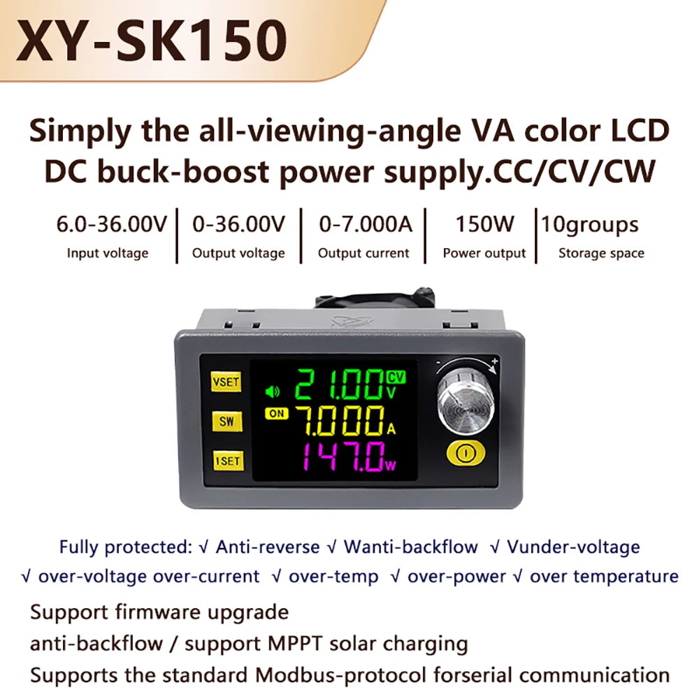 60/120/150W Buck Boost Converter Adjustable Regulated Power Supply Input Constant Voltage Constant Current Solar Charging Module
