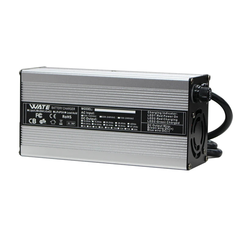 WATE 50.4V 12A charger Lithium ion battery 12S output voltage 44.4V high-power charger