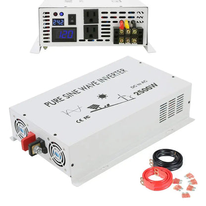 2500W Inverter Pure Sine Wave Solar Full Power Generator Battery Transformer Converter 12V/24V/36V/48V DC to 120V/230V/240V AC