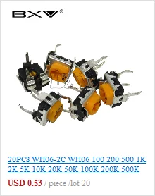 RM065 Trimmer Potentiometer Variable Resistors 500R 1K 5K 10K 20K 50K 100K 200K 500K 1M RM-065 Adjustable Resistor