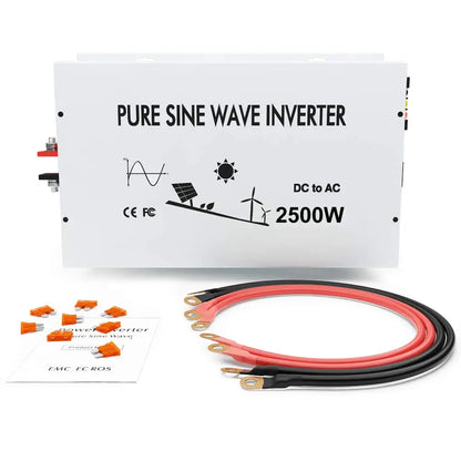 2500W Inverter Pure Sine Wave Solar Full Power Generator Battery Transformer Converter 12V/24V/36V/48V DC to 120V/230V/240V AC
